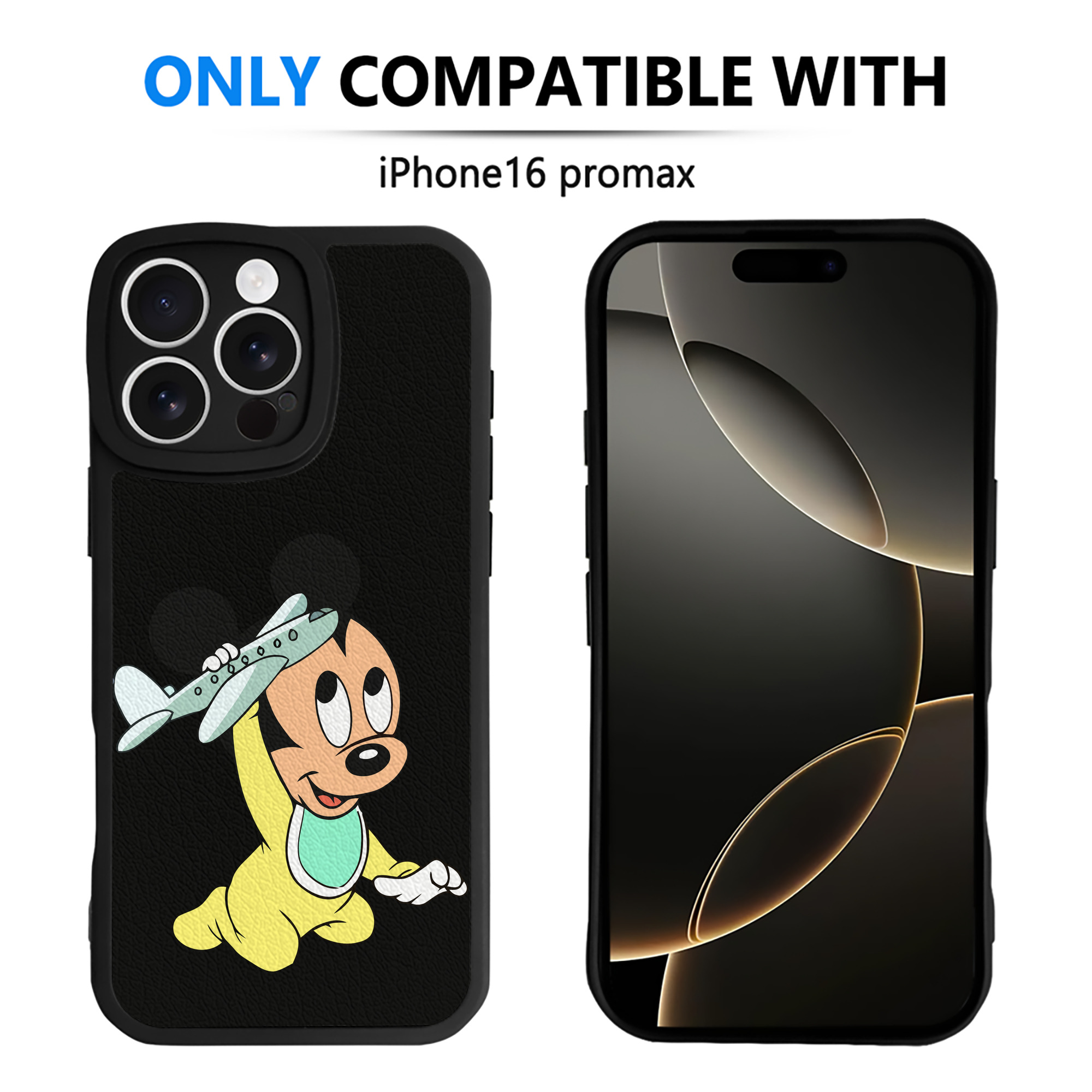 （画像用） ミッキーマウス Mickey Mouse 【iPhone 16シリーズ対応】シリコンスマホケース（レザー調） 材質：シリコン